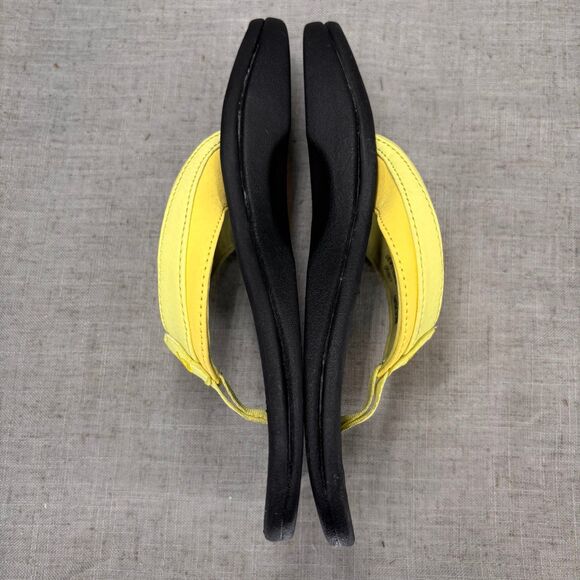 Olukai Ohana Flip Flops Beach Sandals Neon Yellow & Black Women's Size 5 - Picture 10 of 10